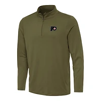 Men's Antigua Olive Philadelphia Flyers Reprocess Quarter-Zip Top