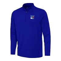 Men's Antigua Royal New York Rangers Reprocess Quarter-Zip Top