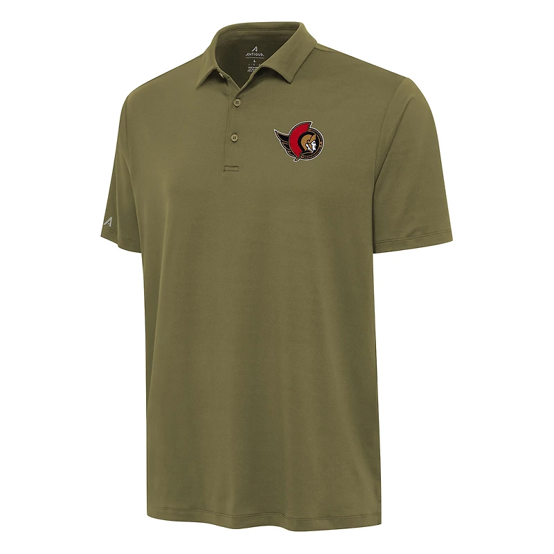 Men's Antigua Olive Ottawa Senators Reprocess Polo