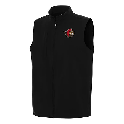 Men's Antigua Black Ottawa Senators Regard Full-Zip Vest