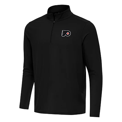 Men's Antigua Black Philadelphia Flyers Intent Quarter-Zip Top