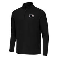 Men's Antigua Black Philadelphia Flyers Intent Quarter-Zip Top