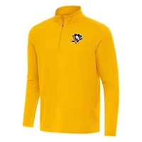 Men's Antigua Gold Pittsburgh Penguins Intent Quarter-Zip Top