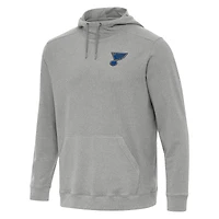 Men's Antigua Heather Gray St. Louis Blues Cloud Pullover Hoodie