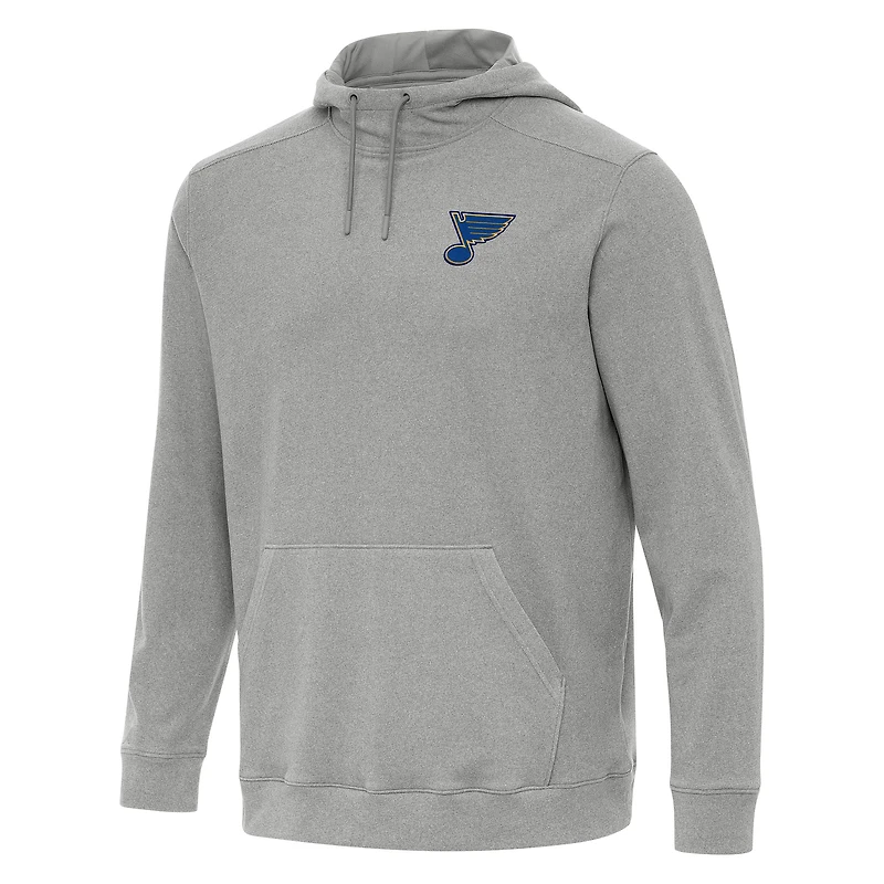 Men's Antigua Heather Gray St. Louis Blues Cloud Pullover Hoodie