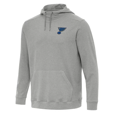 Men's Antigua Heather Gray St. Louis Blues Cloud Pullover Hoodie