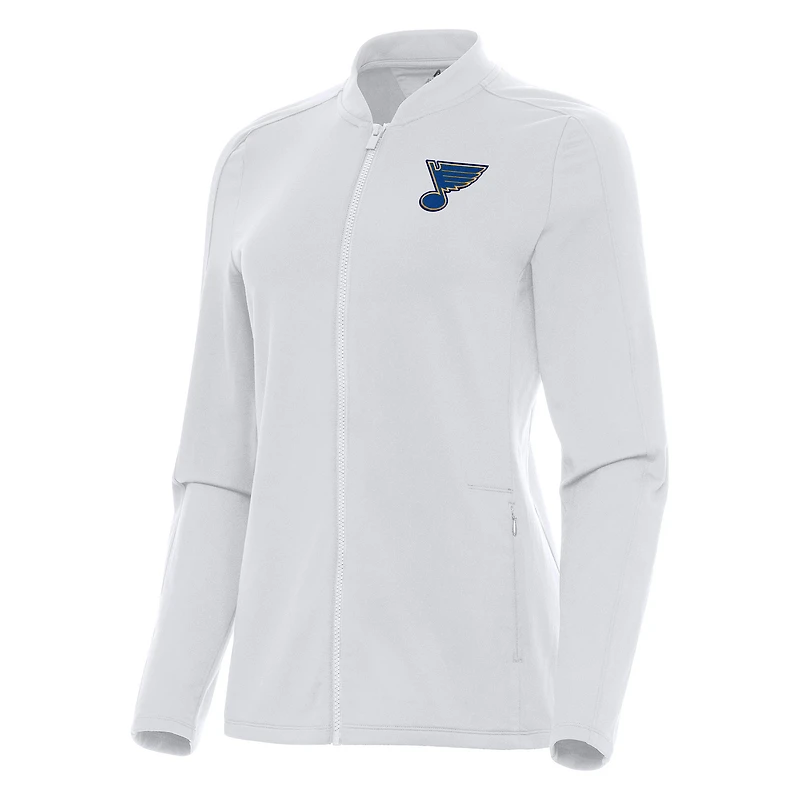 Women's Antigua White St. Louis Blues Continual Full-Zip Jacket