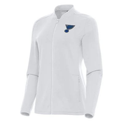 Women's Antigua White St. Louis Blues Continual Full-Zip Jacket