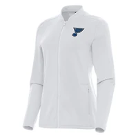 Women's Antigua White St. Louis Blues Continual Full-Zip Jacket