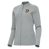 Women's Antigua  Gray Pittsburgh Penguins Regard Full-Zip Jacket