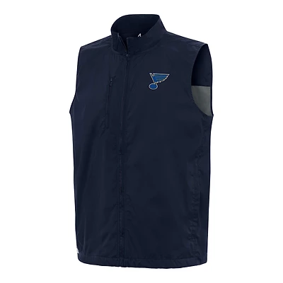 Men's Antigua  Navy St. Louis Blues Brisk Full-Zip Vest