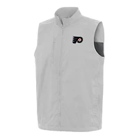 Men's Antigua  Heather Gray Philadelphia Flyers Brisk Full-Zip Vest
