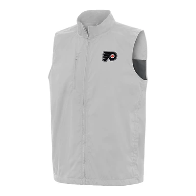 Men's Antigua  Heather Gray Philadelphia Flyers Brisk Full-Zip Vest