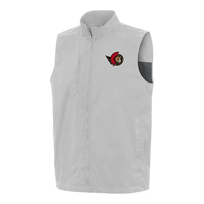 Men's Antigua  Heather Gray Ottawa Senators Brisk Full-Zip Vest