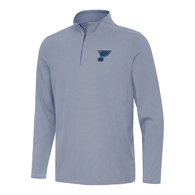 Men's Antigua  Navy St. Louis Blues Twine Quarter-Zip Top