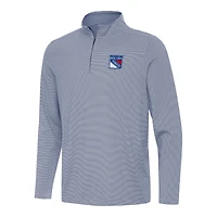 Men's Antigua  Navy New York Rangers Twine Quarter-Zip Top