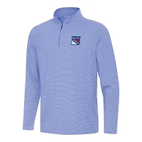 Men's Antigua  Royal New York Rangers Twine Quarter-Zip Top