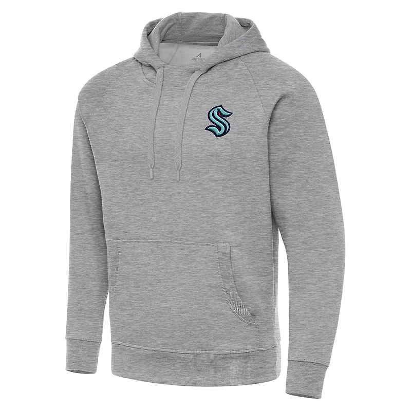 Men's Antigua Heather Gray Seattle Kraken Big & Tall Victory Pullover Hoodie