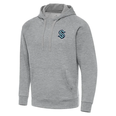 Men's Antigua Heather Gray Seattle Kraken Big & Tall Victory Pullover Hoodie