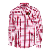 Men's Antigua  Red/Gray Ottawa Senators Tending 2 Button-Down Long Sleeve Shirt
