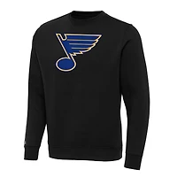 Men's Antigua Black St. Louis Blues Big & Tall Victory Crewneck Pullover Sweatshirt