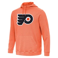 Men's Antigua Heather Orange Philadelphia Flyers Cloud Pullover Hoodie