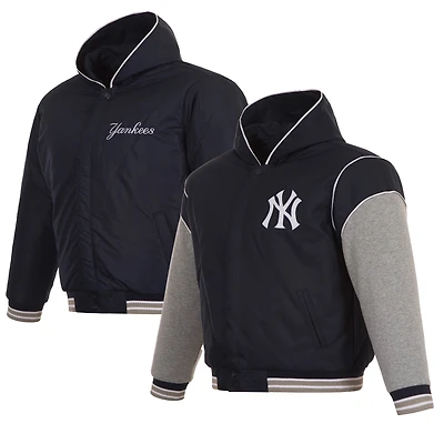 Toddler JH Design  Navy New York Yankees Reversible Fleece Full-Zip Hoodie Jacket