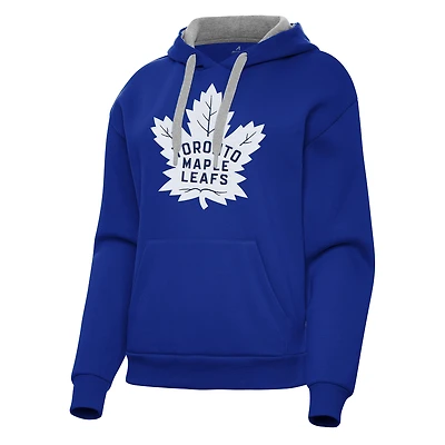 Women's Antigua Blue Toronto Maple Leafs Victory Pullover Hoodie