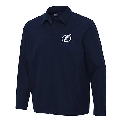 Men's Antigua  Navy Tampa Bay Lightning Pivot Full-Zip Jacket