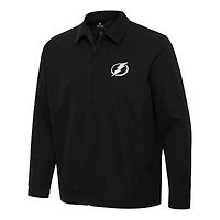 Men's Antigua  Black Tampa Bay Lightning Pivot Full-Zip Jacket