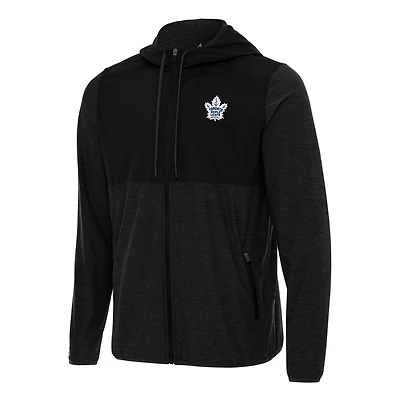Men's Antigua Black Toronto Maple Leafs Sway Full-Zip Hoodie Jacket