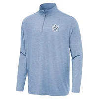Men's Antigua  Heather Blue Toronto Maple Leafs Hunk Quarter-Zip Top