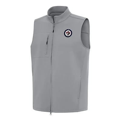 Men's Antigua Gray Winnipeg Jets Demand Full-Zip Vest