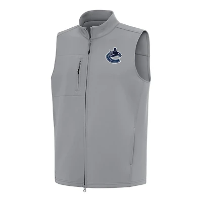Men's Antigua Gray Vancouver Canucks Demand Full-Zip Vest