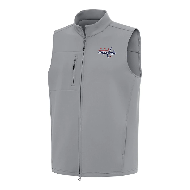 Men's Antigua Gray Washington Capitals Demand Full-Zip Vest