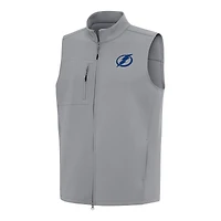 Men's Antigua Gray Tampa Bay Lightning Demand Full-Zip Vest