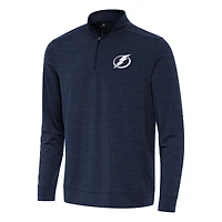 Men's Antigua Heather Navy Tampa Bay Lightning Bright Quarter-Zip Top
