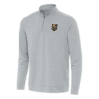 Men's Antigua Heather Gray Vegas Golden Knights Bright Quarter-Zip Top