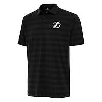 Men's Antigua Black Tampa Bay Lightning Tunnel Polo