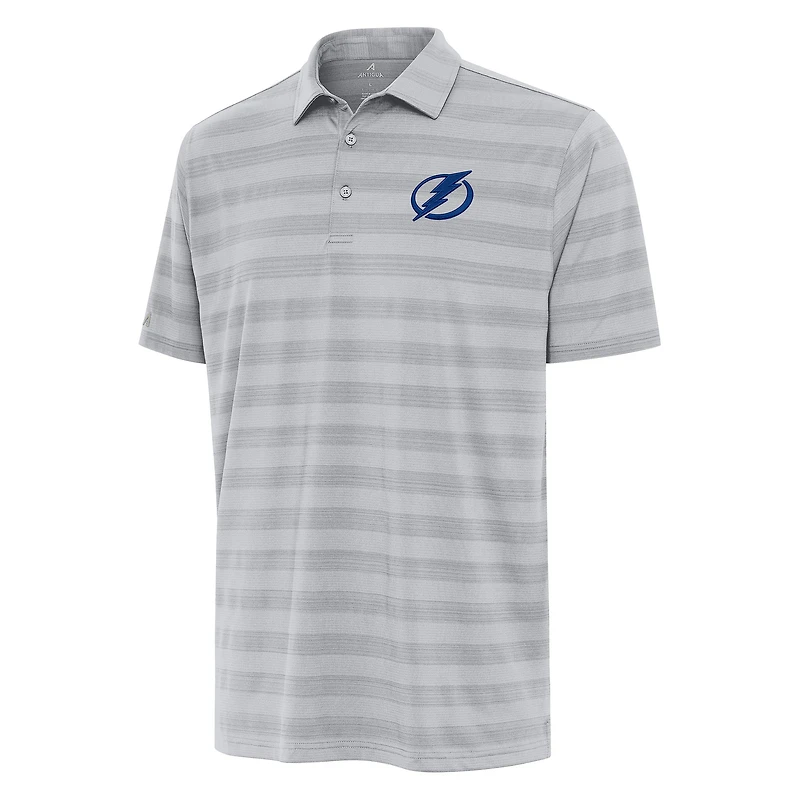 Men's Antigua Gray Tampa Bay Lightning Tunnel Polo