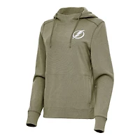 Women's Antigua Olive Tampa Bay Lightning Justice Pullover Hoodie