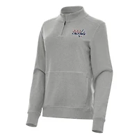 Women's Antigua Heather Gray Washington Capitals Crush Quarter-Zip Fleece Sweatshirt