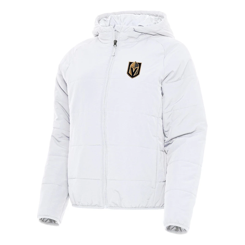 Women's Antigua White Vegas Golden Knights Universe Full-Zip Puffer Jacket