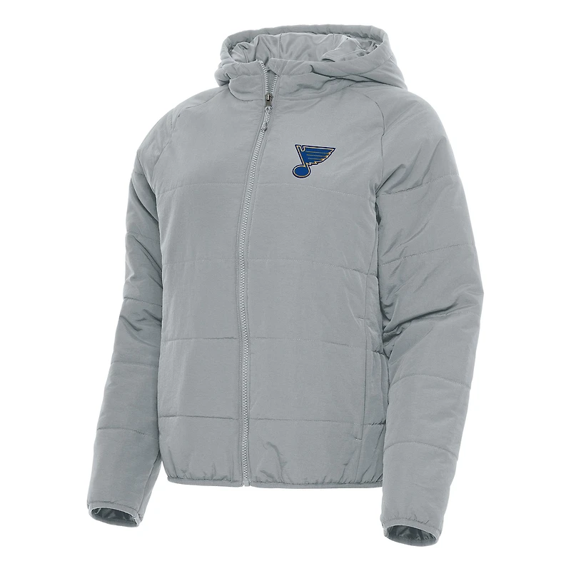 Women's Antigua Gray St. Louis Blues Universe Full-Zip Puffer Jacket