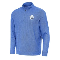 Men's Antigua Heather Royal Toronto Maple Leafs Subtle Quarter-Zip Sweatshirt