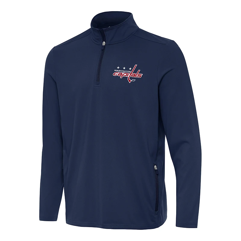 Men's Antigua Navy Washington Capitals Perilous Quarter-Zip Sweatshirt