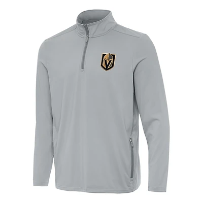 Men's Antigua  Gray Vegas Golden Knights Perilous Quarter-Zip Sweatshirt
