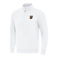 Men's Antigua  White Vegas Golden Knights Victory Quarter-Zip Mock Sweatshirt