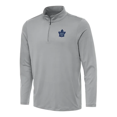 Men's Antigua Gray Toronto Maple Leafs Reprocess Quarter-Zip Top