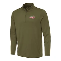 Men's Antigua Olive Washington Capitals Reprocess Quarter-Zip Top